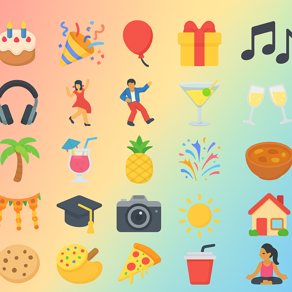 40+ emoji combos that cover a wide range of party themes, celebrations, and thank-you occasions
